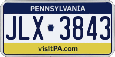 PA license plate JLX3843