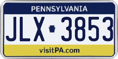 PA license plate JLX3853