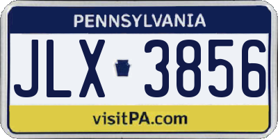 PA license plate JLX3856