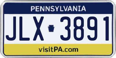 PA license plate JLX3891