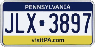 PA license plate JLX3897