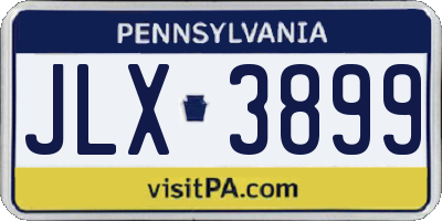 PA license plate JLX3899