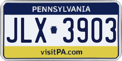 PA license plate JLX3903