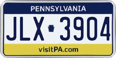 PA license plate JLX3904