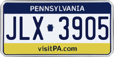 PA license plate JLX3905
