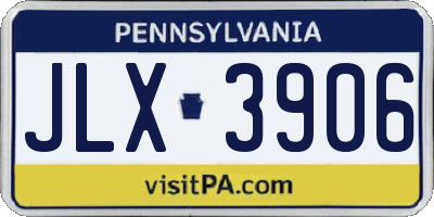 PA license plate JLX3906