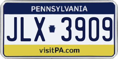 PA license plate JLX3909