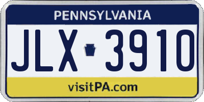 PA license plate JLX3910