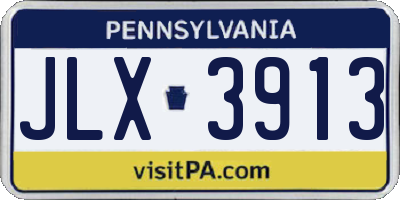 PA license plate JLX3913