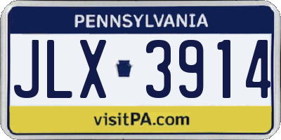 PA license plate JLX3914