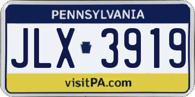 PA license plate JLX3919