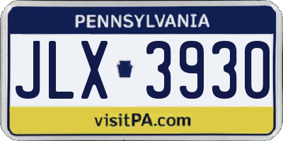 PA license plate JLX3930