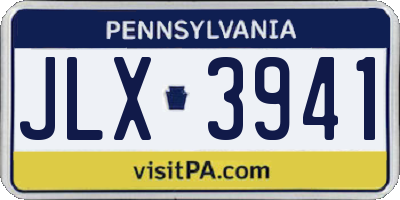 PA license plate JLX3941