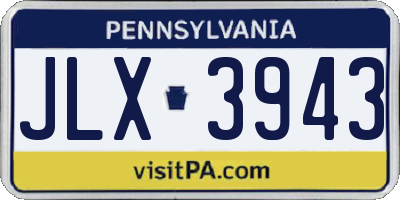 PA license plate JLX3943