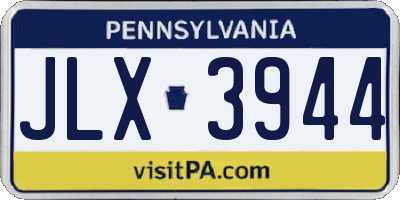 PA license plate JLX3944