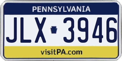 PA license plate JLX3946