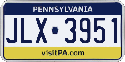PA license plate JLX3951
