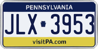 PA license plate JLX3953