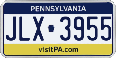 PA license plate JLX3955