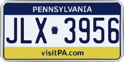 PA license plate JLX3956