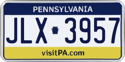 PA license plate JLX3957