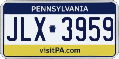 PA license plate JLX3959
