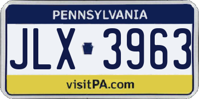 PA license plate JLX3963