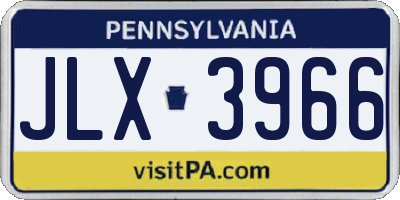 PA license plate JLX3966