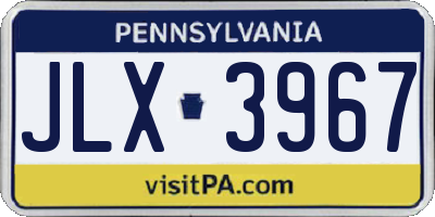 PA license plate JLX3967