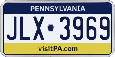 PA license plate JLX3969