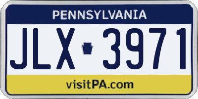 PA license plate JLX3971