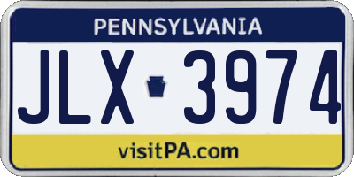 PA license plate JLX3974