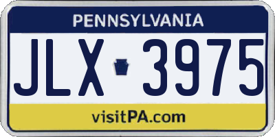 PA license plate JLX3975
