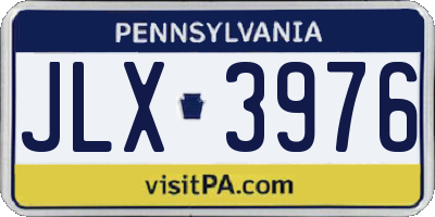 PA license plate JLX3976