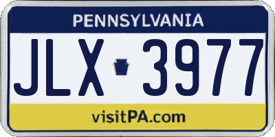 PA license plate JLX3977