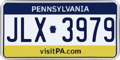 PA license plate JLX3979