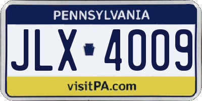 PA license plate JLX4009