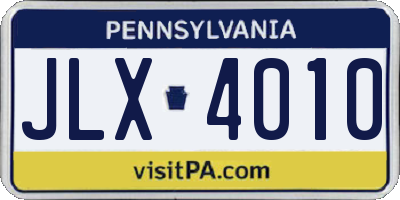 PA license plate JLX4010