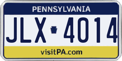 PA license plate JLX4014
