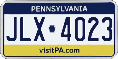 PA license plate JLX4023