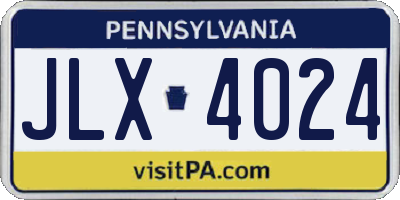 PA license plate JLX4024