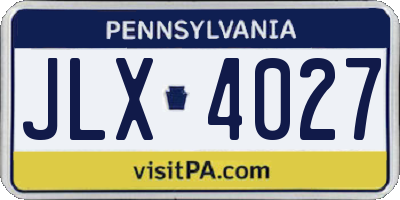 PA license plate JLX4027