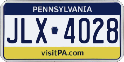 PA license plate JLX4028