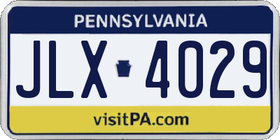 PA license plate JLX4029