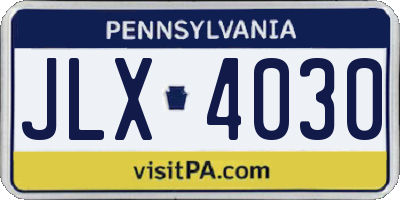 PA license plate JLX4030