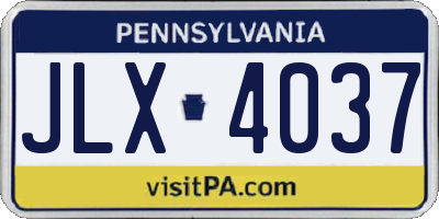 PA license plate JLX4037