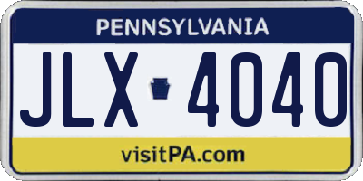 PA license plate JLX4040