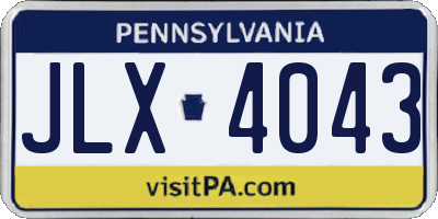 PA license plate JLX4043