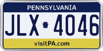 PA license plate JLX4046