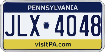 PA license plate JLX4048